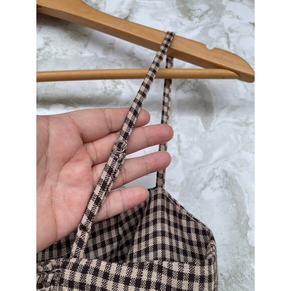 Reformation Overland Linen Jumpsuit In Tartine Check (Brown/Tan Checkered) sz2 - Picture 10 of 13